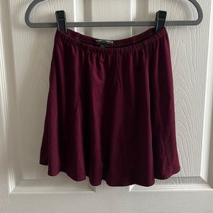 Brandy Melville burgundy/maroon suede skater skirt